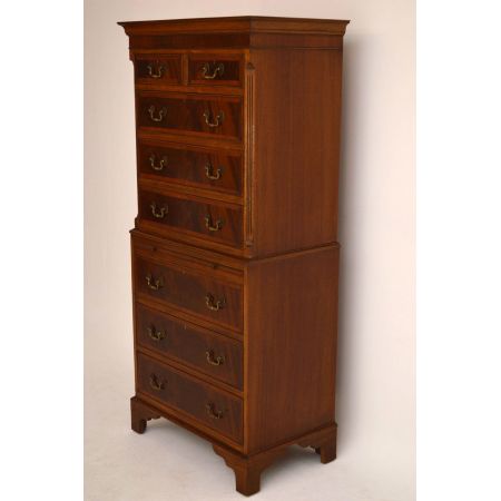 Antike Georgian Kommode Chest on Chest