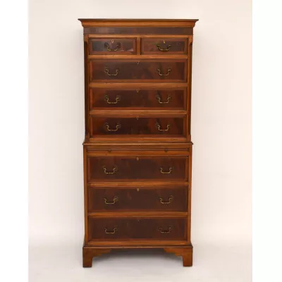 Antike Georgian Kommode Chest on Chest