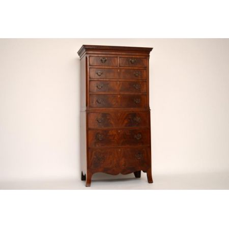 Antike Flamme Mahagoni Kommode-Tallboy