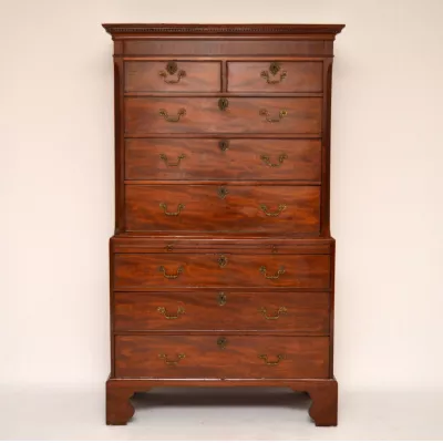 Antike Georgian Mahagoni Kommode-Tallboy