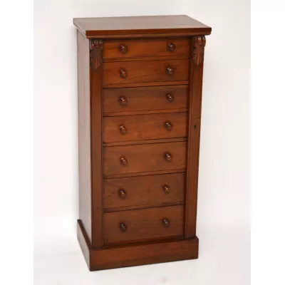Antike Victorian Nussbaum Wellington Kommode