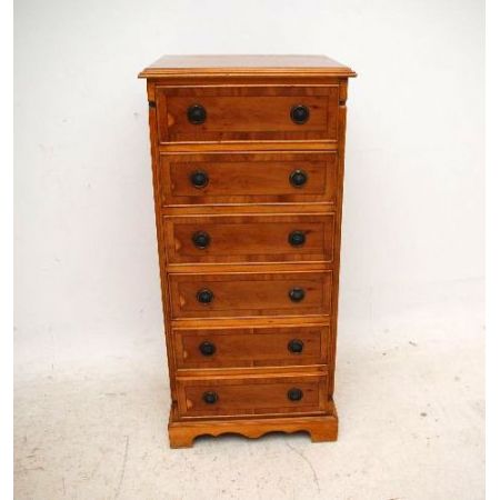 Schmale Eiben Kommode  Yew Wood Chest of Drawers