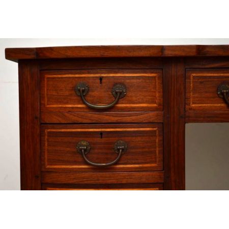 Antiker Mahagoni Schreibtisch Kampagne Stil Bürotisch aus Holz