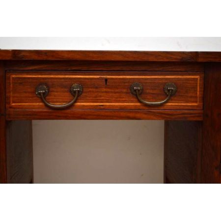 Antiker Mahagoni Schreibtisch Kampagne Stil Bürotisch aus Holz