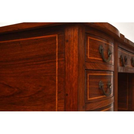 Antiker Mahagoni Schreibtisch Kampagne Stil Bürotisch aus Holz