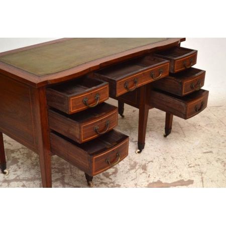 Antiker Mahagoni Schreibtisch Kampagne Stil Bürotisch aus Holz