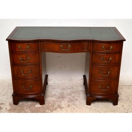 Antiker Flame Mahagoni Schreibtisch Bürotisch Holz Schreibtisch mit Lederschreibtisch