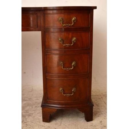 Antiker Flame Mahagoni Schreibtisch Bürotisch Holz Schreibtisch mit Lederschreibtisch