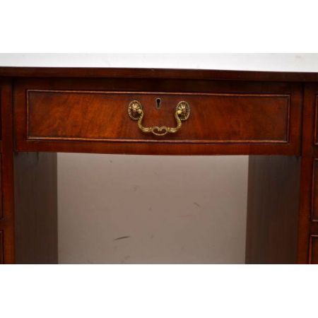 Antiker Flame Mahagoni Schreibtisch Bürotisch Holz Schreibtisch mit Lederschreibtisch