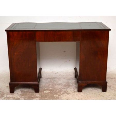 Antiker Flame Mahagoni Schreibtisch Bürotisch Holz Schreibtisch mit Lederschreibtisch