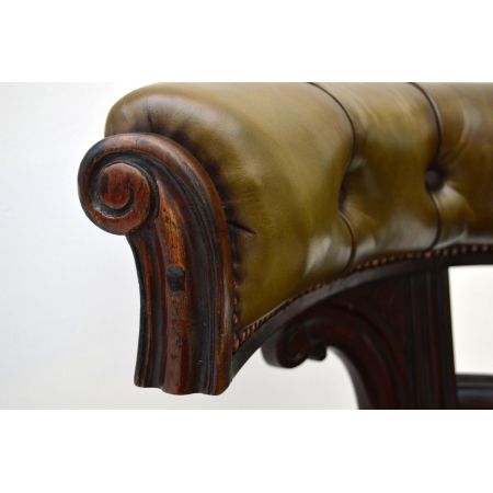 Antiker William IV Mahagoni Ledersessel
