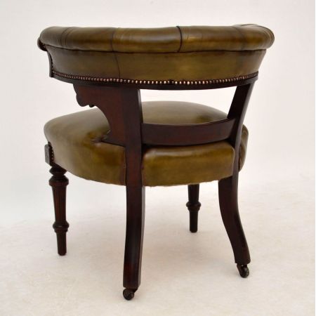 Antiker William IV Mahagoni Ledersessel
