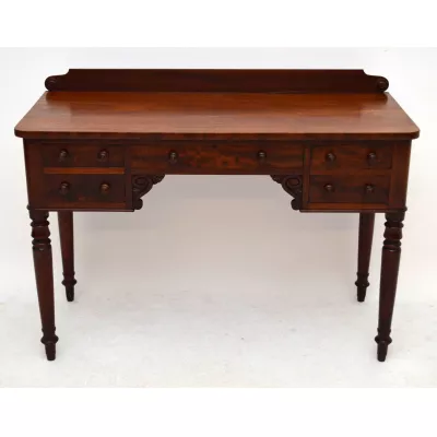 Antiker William IV Mahagoni Schreibtisch Bürotisch aus Holz Beistelltisch