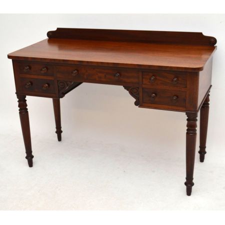 Antiker William IV Mahagoni Schreibtisch Bürotisch aus Holz Beistelltisch