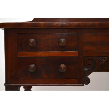 Antiker William IV Mahagoni Schreibtisch Bürotisch aus Holz Beistelltisch