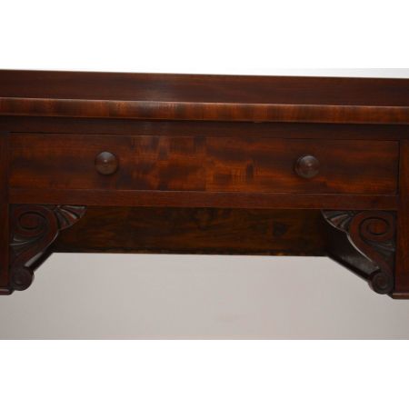 Antiker William IV Mahagoni Schreibtisch Bürotisch aus Holz Beistelltisch