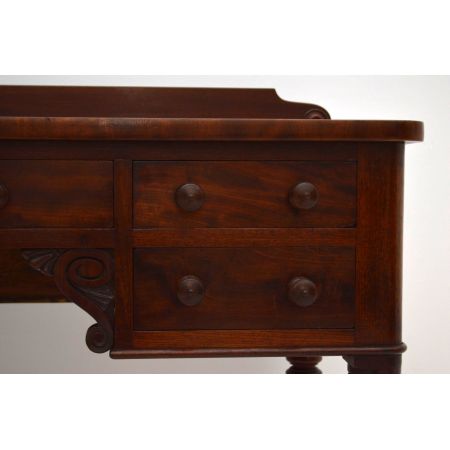 Antiker William IV Mahagoni Schreibtisch Bürotisch aus Holz Beistelltisch