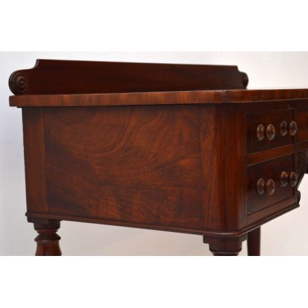 Antiker William IV Mahagoni Schreibtisch Bürotisch aus Holz Beistelltisch