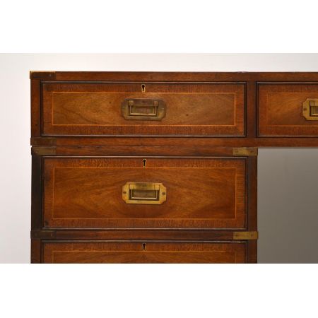 Antiker Mahagoni Militär Schreibtisch