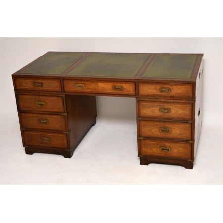 Antiker Mahagoni Militär Schreibtisch