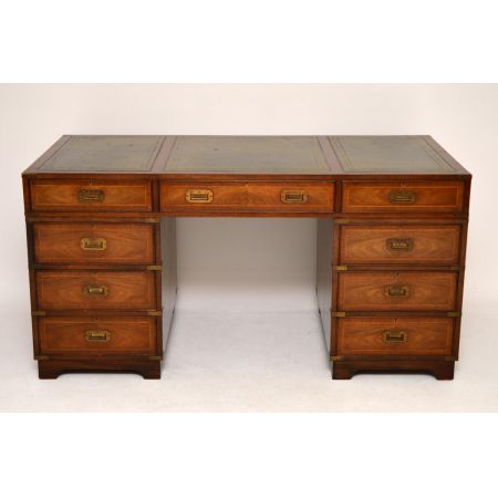 Antiker Mahagoni Militär Schreibtisch