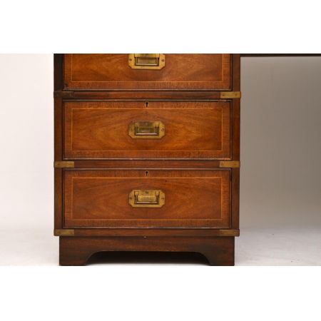 Antiker Mahagoni Militär Schreibtisch