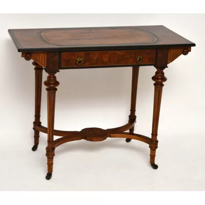 Antiker Wurzelholz Schreibtisch Ebenholz Viktorian 1850