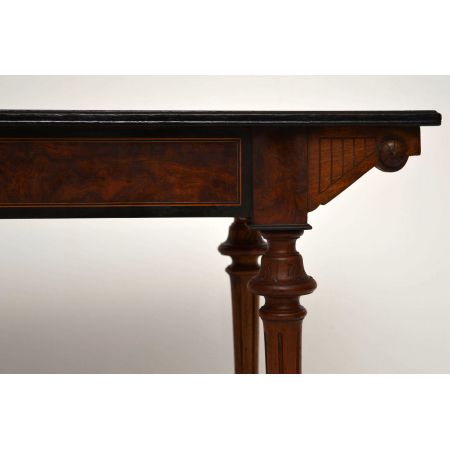 Antiker Wurzelholz Schreibtisch Ebenholz Viktorian 1850