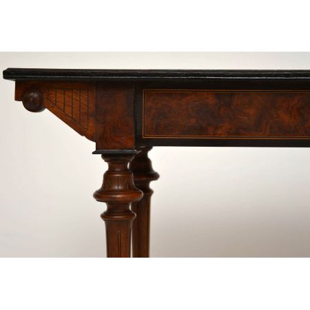 Antiker Wurzelholz Schreibtisch Ebenholz Viktorian 1850