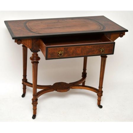 Antiker Wurzelholz Schreibtisch Ebenholz Viktorian 1850