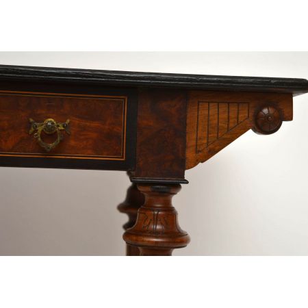 Antiker Wurzelholz Schreibtisch Ebenholz Viktorian 1850
