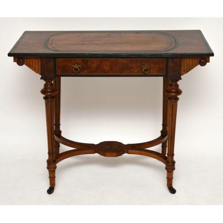 Antiker Wurzelholz Schreibtisch Ebenholz Viktorian 1850