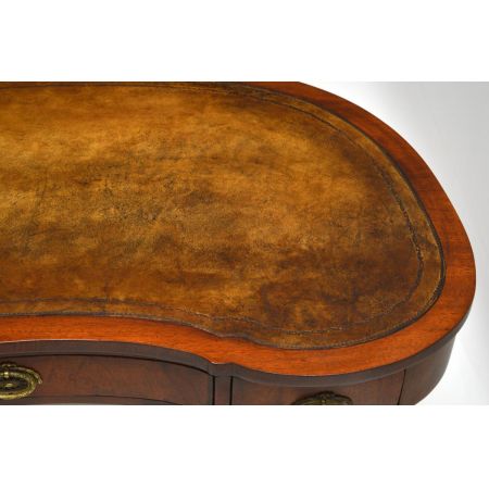 Antiker nierenförmiger Edwardian Schreibtisch