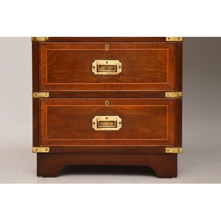 Antiker Campaign Leder-Schreibtisch