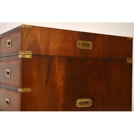 Antiker Campaign Leder-Schreibtisch