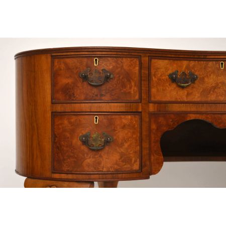 Antiker Burr Nussbaum Kidney Schreibtisch /Frisierkommode