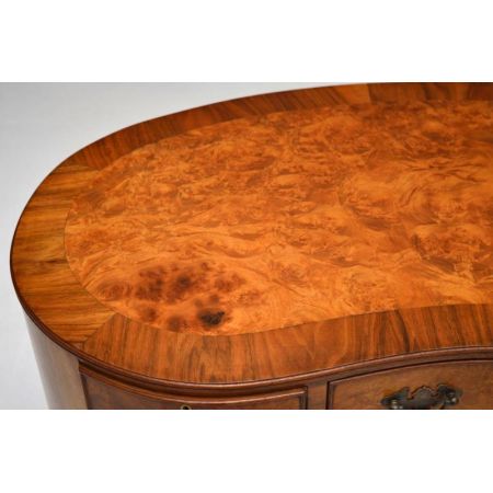 Antiker Burr Nussbaum Kidney Schreibtisch /Frisierkommode