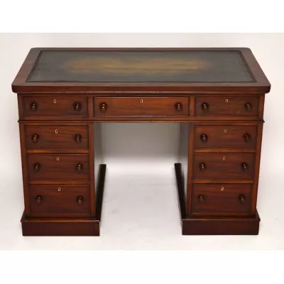 Antiker Victorian Mahagoni Schreibtisch