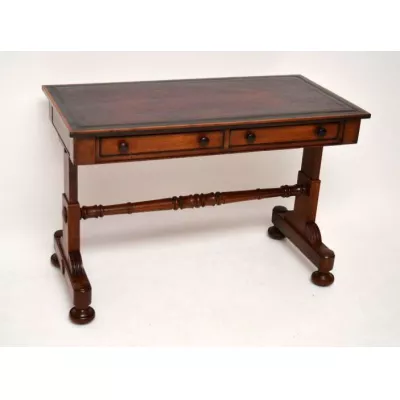 Antiker William IV Leder-Schreibtisch