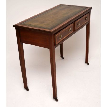 Antiker Edwardian Intarsien Mahagoni Schreibtisch