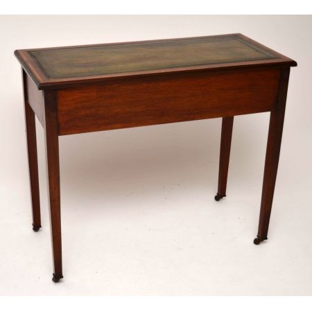 Antiker Edwardian Intarsien Mahagoni Schreibtisch