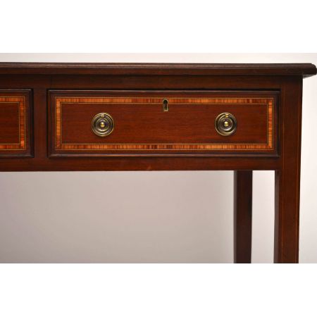 Antiker Edwardian Intarsien Mahagoni Schreibtisch