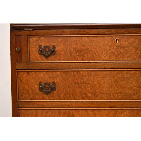 Nussbaum sekretär Bureau  mit grüner schreibplatte 