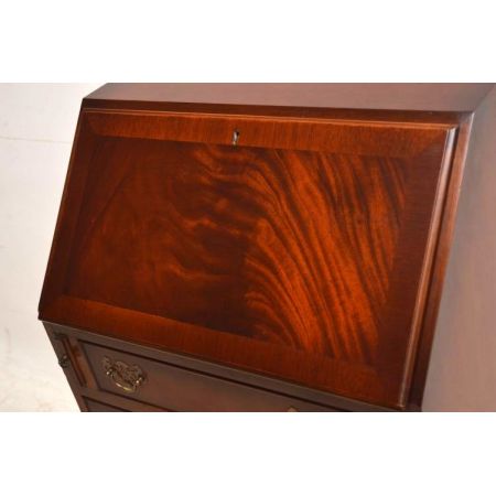 Mahagoni sekretär Bureau mit Lederbezogener Schreibplatte 