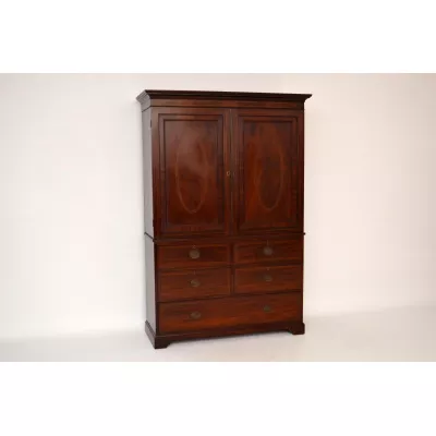 Antiker Wäscheschrank Linen Press Satinwood
