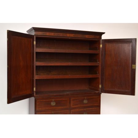 Antiker Wäscheschrank Linen Press Satinwood