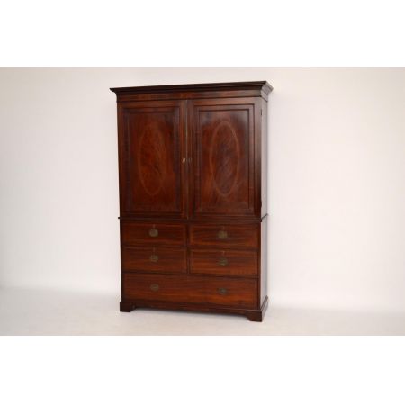 Antiker Wäscheschrank Linen Press Satinwood