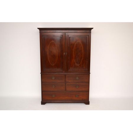 Antiker Wäscheschrank Linen Press Satinwood
