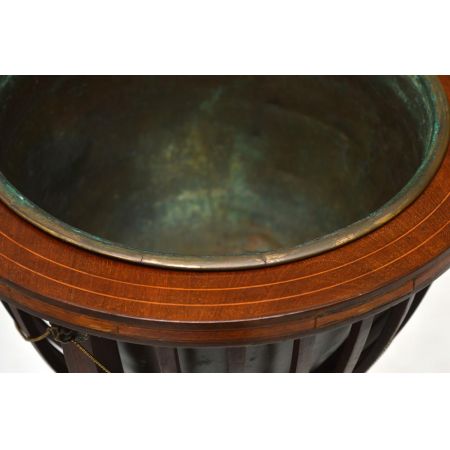 Antiker Mahagoni Blumenständer Jardinere