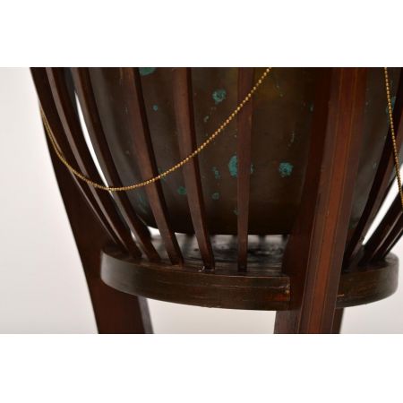 Antiker Mahagoni Blumenständer Jardinere